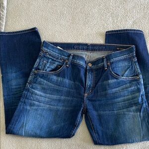 Citizens of Humanity Drop Rise Cropped Blue Jeans